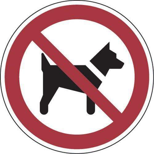 Verbodsbord - Verboden toegang voor honden - Aluminium rond
