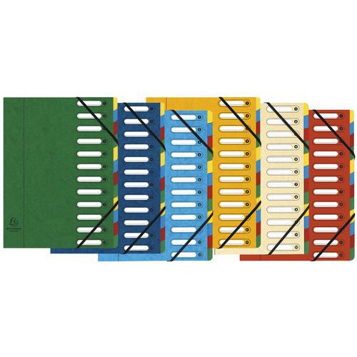 Sorteermap met vensters 12 vakken - verschillende kleuren - Set van 6