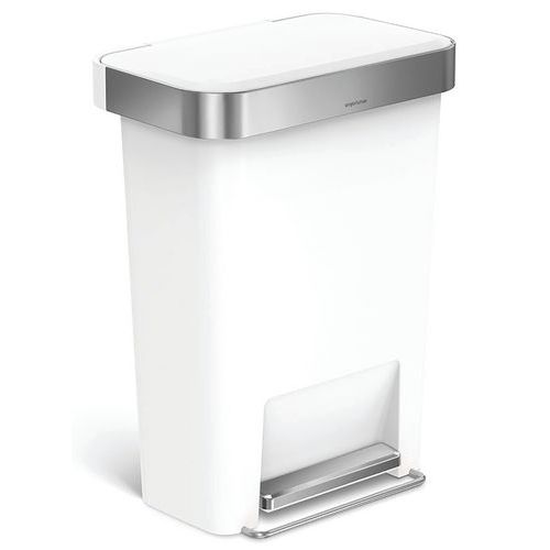 Rechthoekige afvalbak met pedaal 45 l met Liner Pocket - Simplehuman