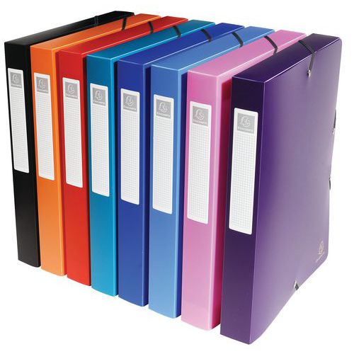 Boîte de classement Exabox polypropylène opaque - Assortis - Lot de 8