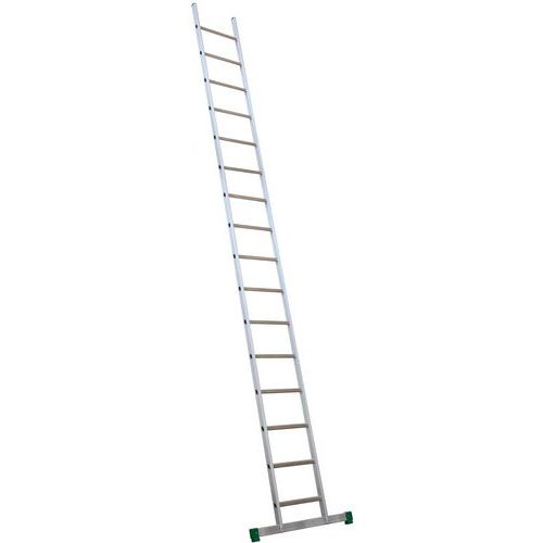 Enkelvoudige aluminium ladder Prima - 11 tot 21 schuine sporten - stabilisatiestang - Facal