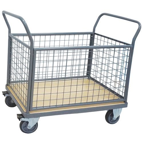 Wagen met 4 gaaswanden - Draagvermogen 500 kg - Manutan