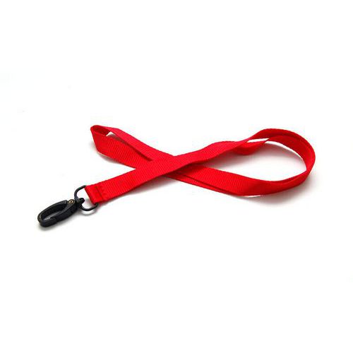 Keycord plat 15 mm met kunststof karabijnhaak - set 100 - Sogedex