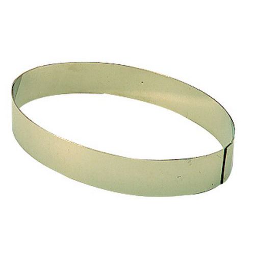 Moussevorm ovaal, Hoogte: 3.5 cm, Type: Dessertvormen, Lengte: 190 mm, Materiaal: Roestvrij staal