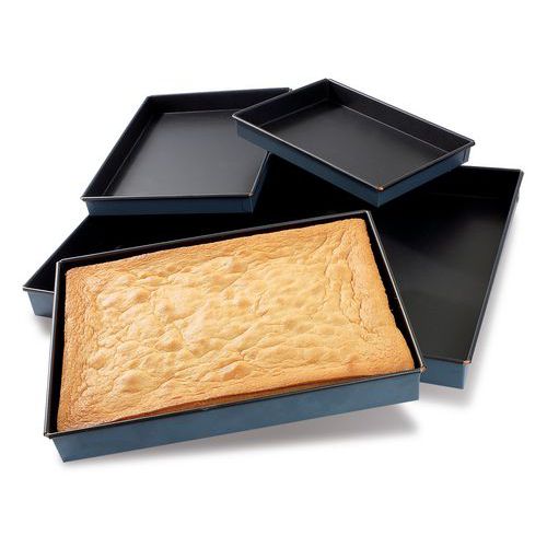 Vierkant bakvorm voor taarten Exopan®, Hoogte: 3.5 cm, Type: Box, Lengte: 300 mm, Materiaal: Staal