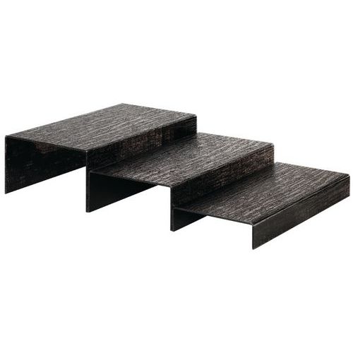 Trap pap zwart met 3 treden, Materiaal: Acryl, Breedte: 18 cm, Lengte: 40 cm, Hoogte: 4 cm