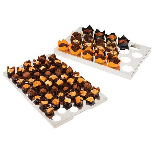 Bakplaat rvs voor opstellen van tulip cups Bakplaat rvs voor opstellen van tulip cups
