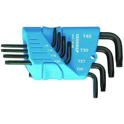 Jeu 8 clés mâles Torx sur râtelier H43 T10-T45 - Gedore Jeu 8 clés mâles Torx sur râtelier H43 T10-T45 - Gedore