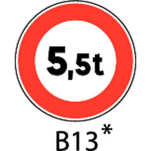 Signaalbord - B13 - Te bepalen maximumgewicht