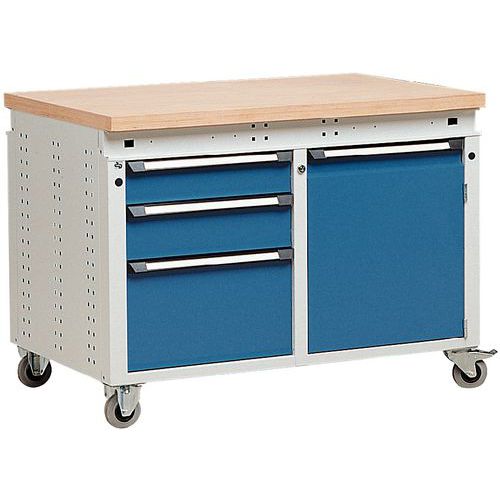 Werkbank Function - Breedte 1150 mm - met 3 laden en 1 deur Werkbank Function - Breedte 1150 mm - met 3 laden en 1 deur