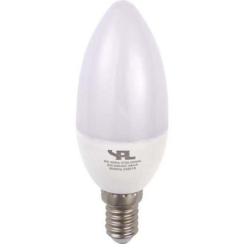 Ampoule bougie LED E14 C37 de 4 à 6W avec température dimmable - SPL