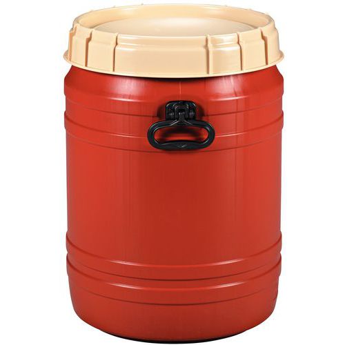 Vat met volledige opening, Totale inhoud: 64 L, Gebruik voor voedsel: ja, Kleur: Donkerrood