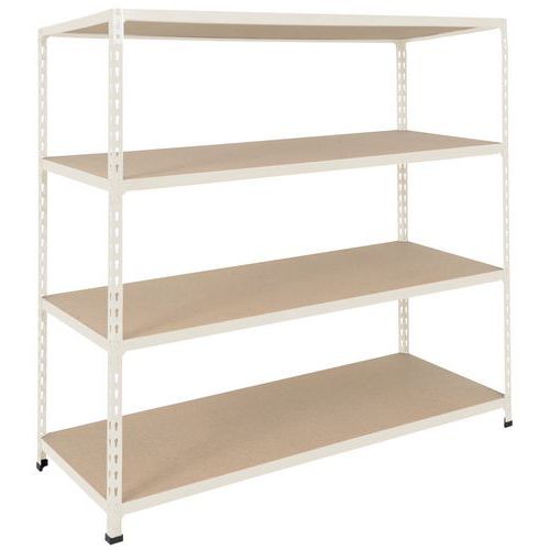 Rayonnage mi-lourd Manutan Rapid 2, Hauteur: 1980 mm, Nb de niveaux: 4, Type de tablette: Pleine