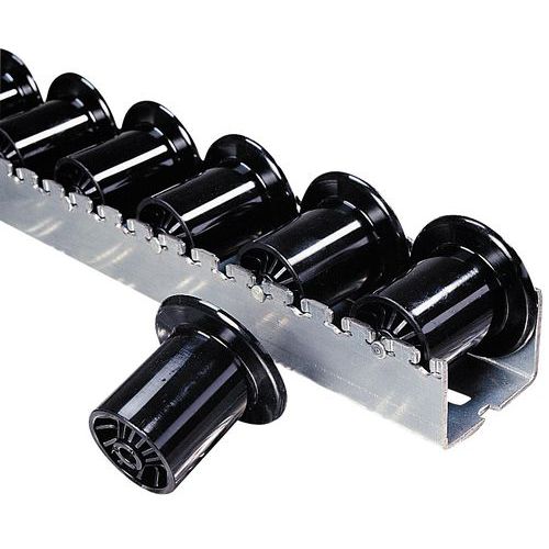 Rollenband kunststof, Type rol: Met zijgeleider, Model: Met rollen, Diameter rol: 70 mm