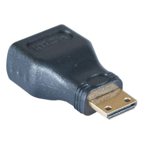 Adapter gouden HDMI vrouwelijk naar mini HDMI mannelijk
