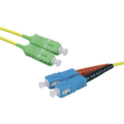 Kabel Duplex draadbrug OS2 SC-APC/SC-UPC geel 2 m