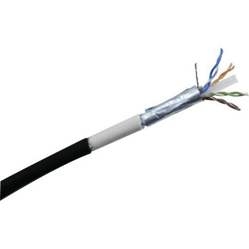 Cordon RJ45 étanche catégorie 6 F/UTP noir - 1 m Cordon RJ45 étanche catégorie 6 F/UTP noir - 1 m