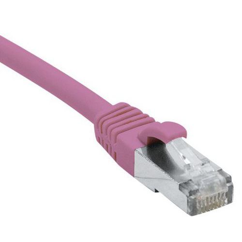 Cordon RJ45 catégorie 6A F/UTP LSOH snagless rose - 1,5 m