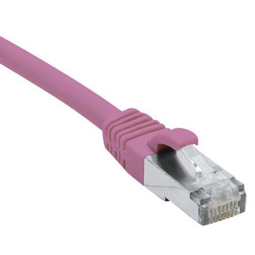 Cordon RJ45 catégorie 6A S/FTP LSOH snagless rose - 1,5 m