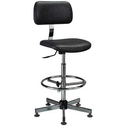 Ergonomische laboratoriumstoel - Hoog - Op glijders Ergonomische laboratoriumstoel - Hoog - Op glijders