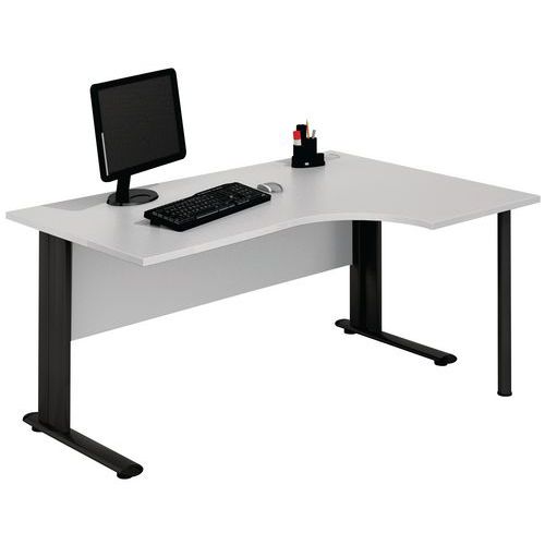Compact bureau met C-poten - Lichtgrijs - Manutan