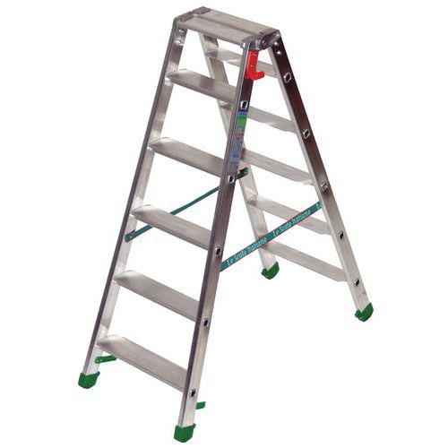 Professionele dubbelzijdige trapladder - 5 tot 12 treden