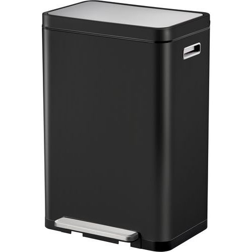 Pedaalemmer X-Cube 45 ltr, EKO, Totale inhoud: 45 L, Materiaal: Roestvrij staal, Kleur: Zwart