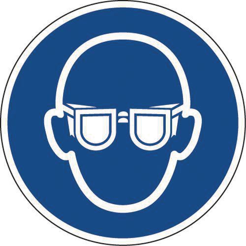 Gebodsbord - Veiligheidsbril verplicht - Zelfklevend - Manutan Expert