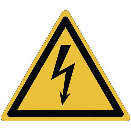 Waarschuwingsbord - Elektrische spanning - Zelfklevend - Manutan Waarschuwingsbord - Elektrische spanning - Zelfklevend - Manutan