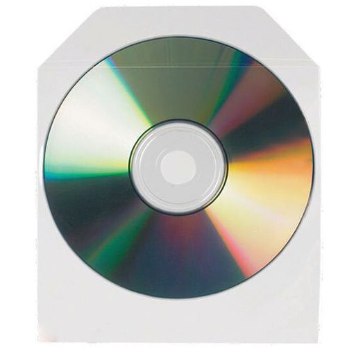 Cd/dvd hoes 127x127mm met klep transparant - Djois Made By Tarifold