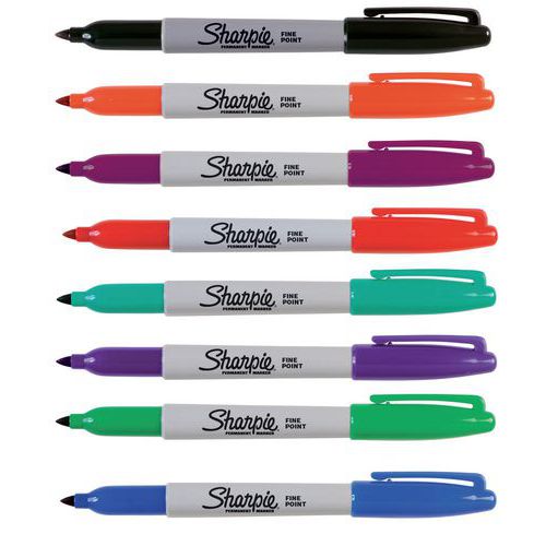 Permanente markeerstift fijn Sharpie - Etui 8 stuks assorti