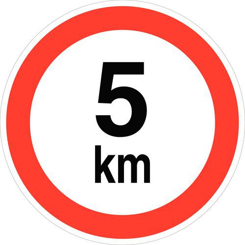 Pictogramme de limitation de la vitesse à 5 km/h - Polyester