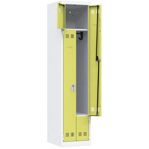 Vestiaire gain de place en L - 1 à 3 colonnes - Largeur 400 mm - Vinco