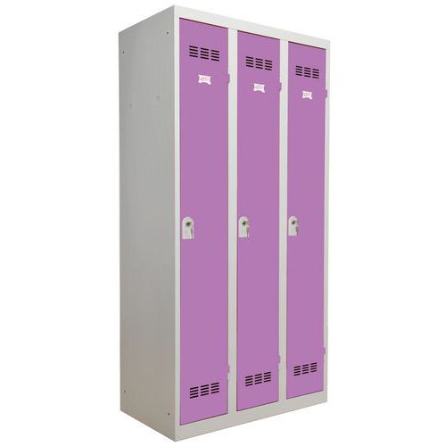 Garderobekast lichte industrie - Breedte 300 mm - 3 kolommen - Vinco