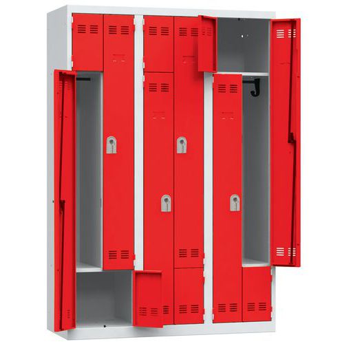L-vormige, ruimtebesparende garderobekast - 1 kolom - Breedte 400 mm