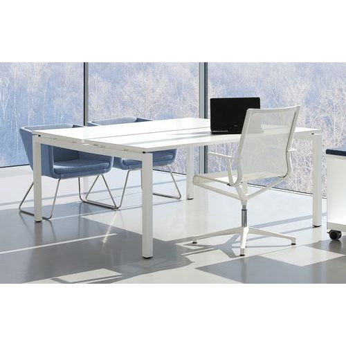 Recht bureau Bench 2 werkplekken - Inesa