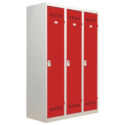Garderobekast zware industrie - Breedte 400 mm - 3 kolommen - Vinco