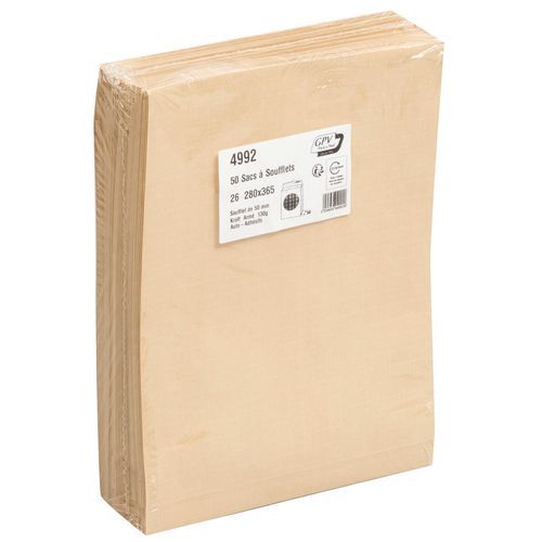 Envelop van kraftpapier bruin 130 g - Met kleppen - Pakket van 50