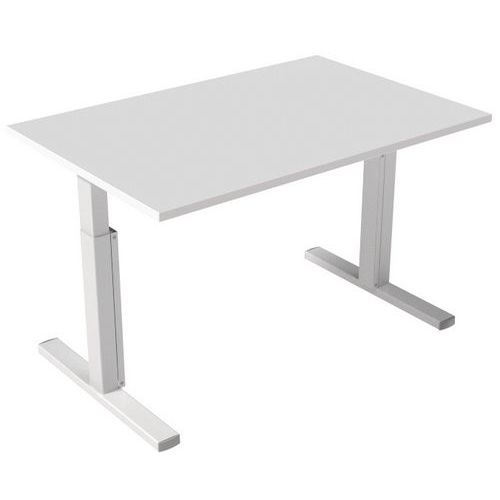 Bureau droit à manivelle avec piètement en T - Kelli