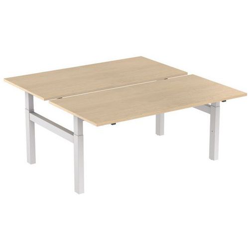 Bureau droit Bench 2 places piètement réglable en H - Inesa