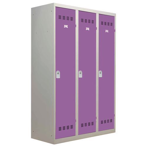 Vestiaire industrie salissante - Largeur 400 mm - 3 colonnes - Vinco