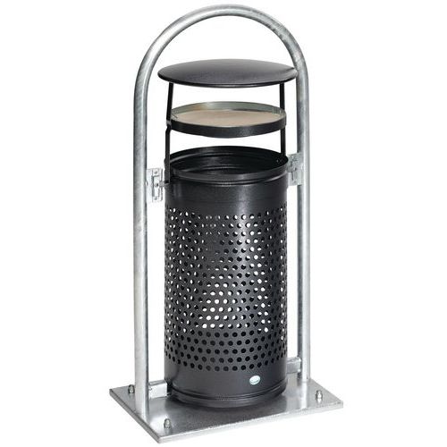 Afvalzakhouder met sluiting - Gegalvaniseerd - 60 l Afvalzakhouder met sluiting - Gegalvaniseerd - 60 l