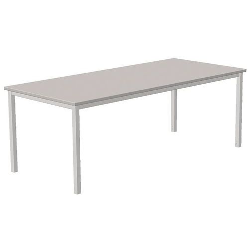 Bureau droit Combi-Classic - Gris - Piètement fixe