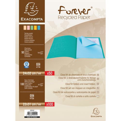 Dossiermap 5 st. 50 forever® 100 inlegmap 100% recycled - Exacompta