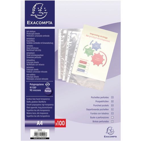 Showtas 100 st. geperforeerd gladde pp 9/100ste A4 Exacompta