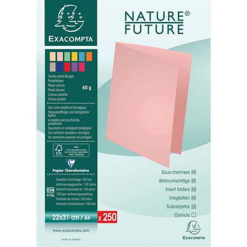 Sous-chemises pastels SUPER 60 - 22x31cm - Exacompta