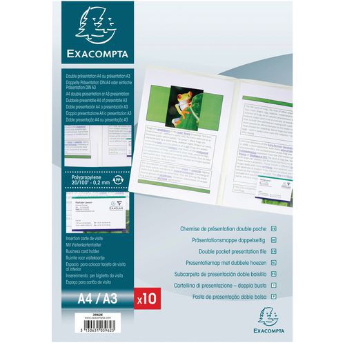 Presentatiemappen tweezijdige half hard pp 40/100ste A4 & A3