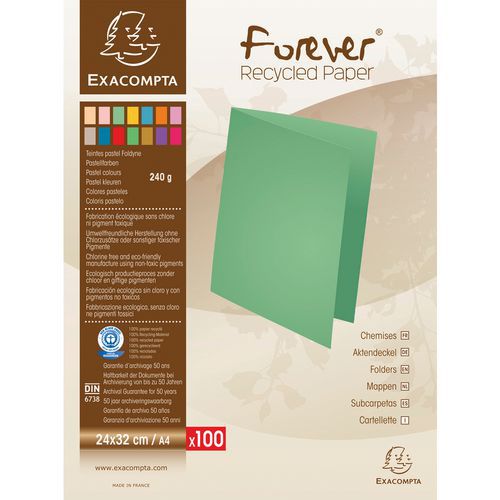 Dossiermap forever® 220 100 st 24x32cm voor A4 Exacompta