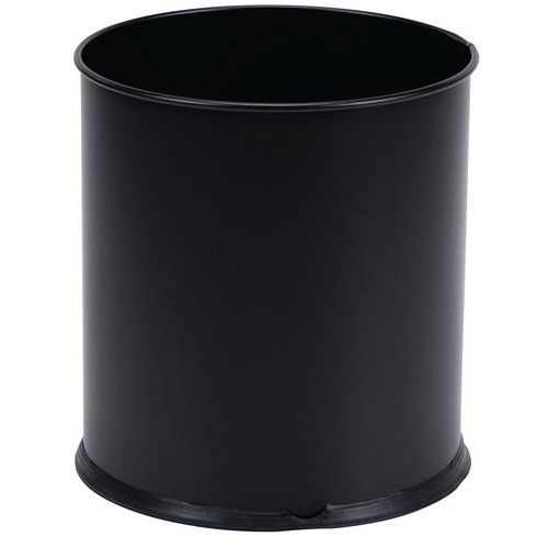 Prullenbak staal zwart, Totale inhoud: 8 L, Opening: Geen deksel, Vuilnisbak inhoud (Reeks): Small (3 - 10 L)