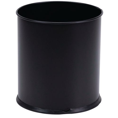 Prullenbak staal zwart - 8 l, 15 l of 30 l - Manutan